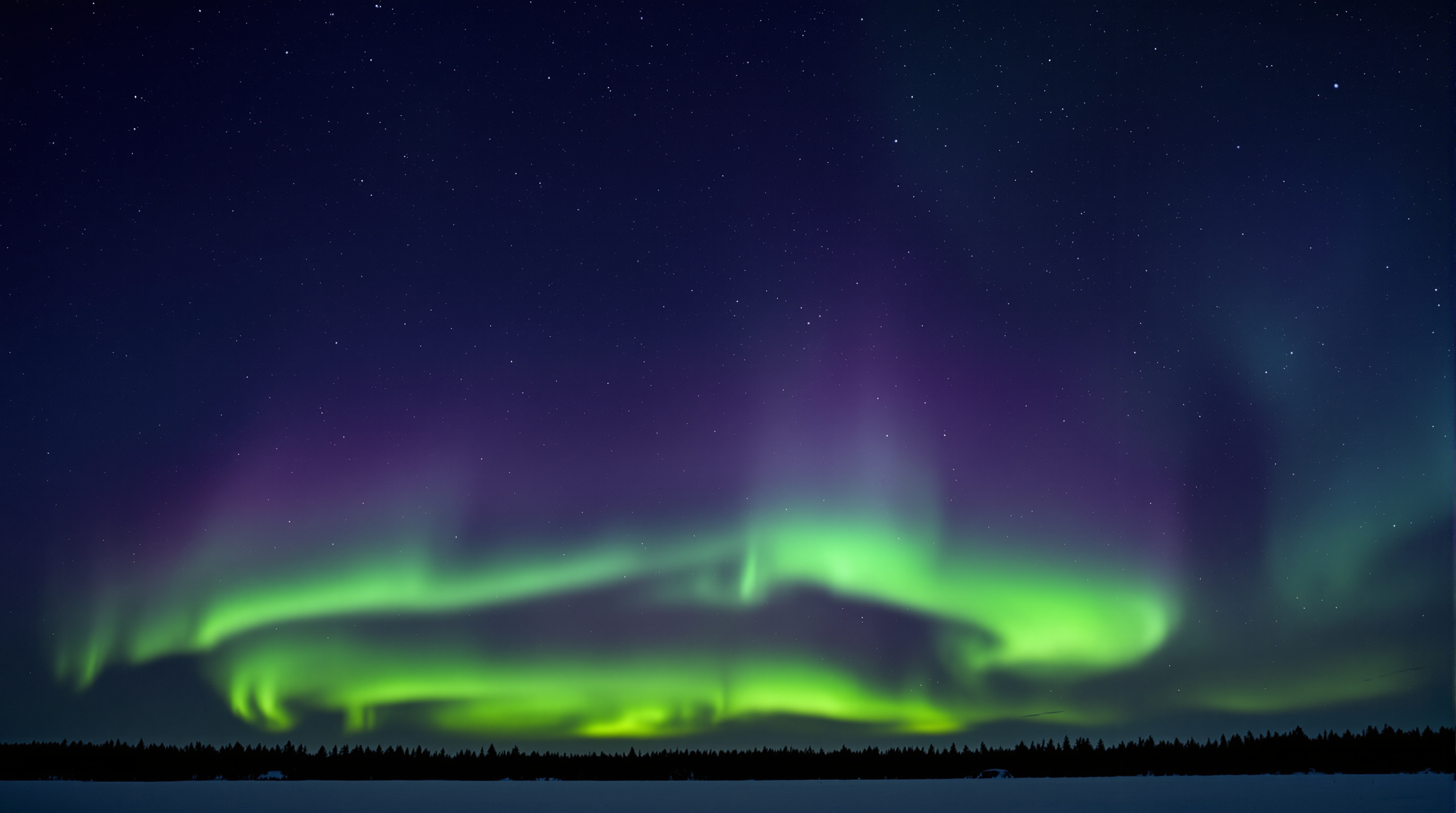 Northern lights aurora borealis over Labrador
