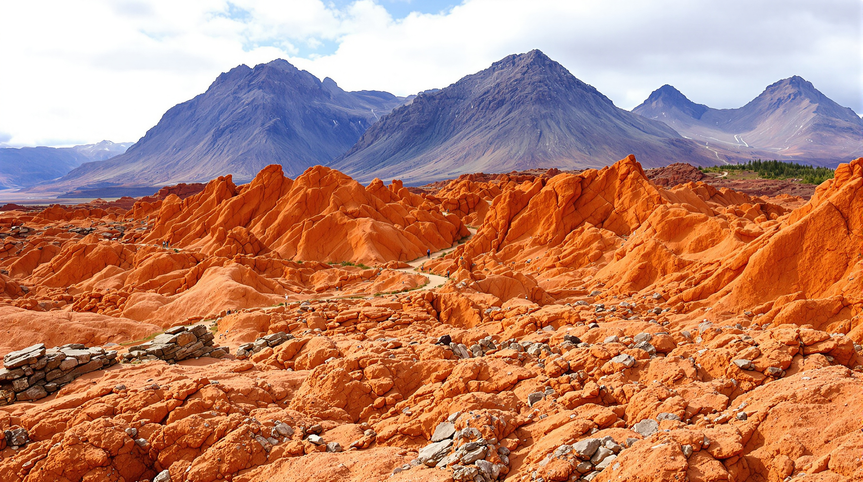 The Tablelands' unique exposed mantle rock in Gros Morne